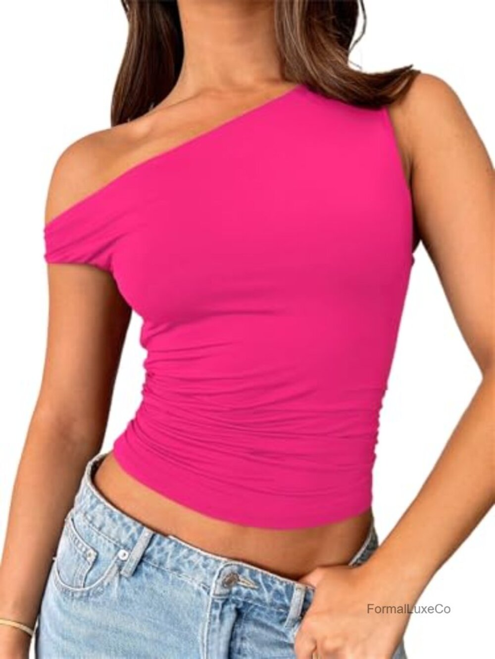 Women's Off Shoulder Sleeveless Crop Tank Top Soft Stretch Going Out Y2K Summer